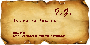 Ivancsics Györgyi névjegykártya